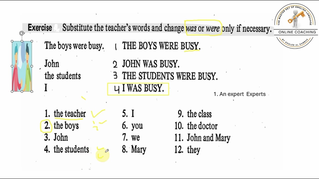 Simple Past- Verb to be: Present VS Past الماضي البسيط مع المضارع