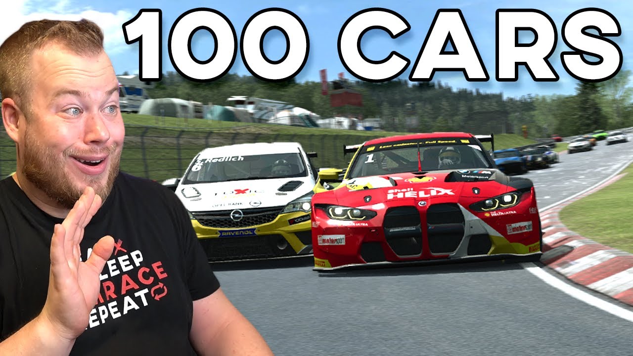 Testing 100 Cars Crazy Multiclass On Nordschleife With RaceRoom Update