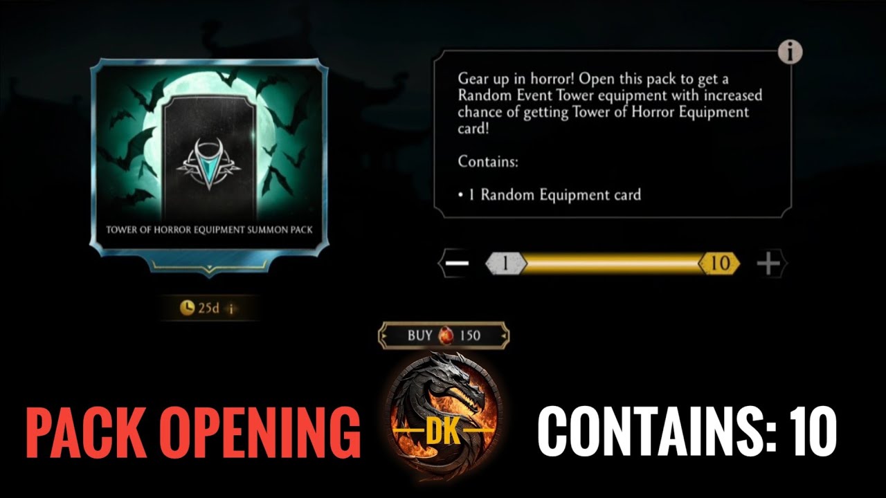 Tower Of Horror Equipment Summon Pack 🎮 Mortal Kombat Mobile/MK Mobile 
