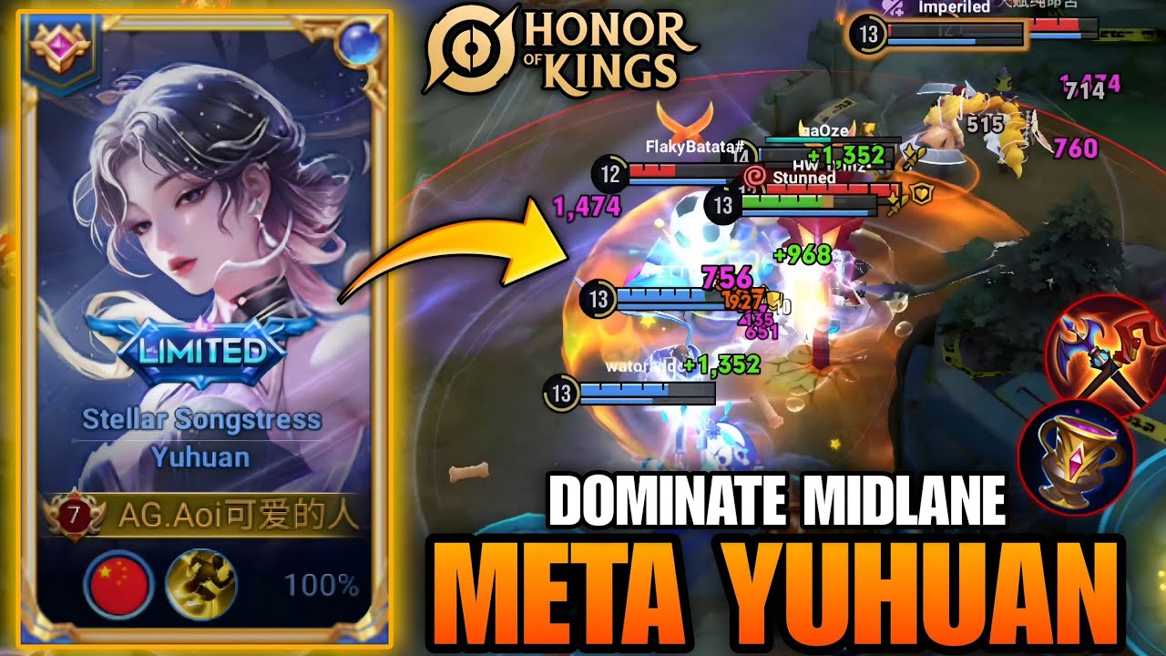 YUHUAN MID LANE DOMINATION IN GRANDMASTER RANK - HONOR OF KINGS