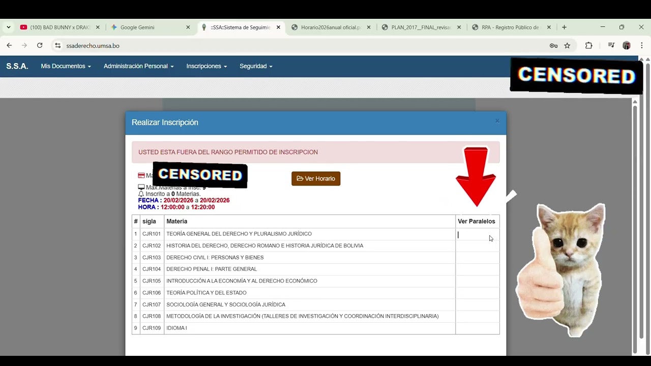 TUTORIAL DE COMO TOMAR MATERIAS EN PRIMER AÑO DE DERECHO