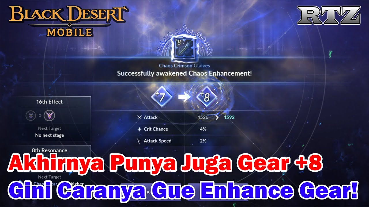 CARA GUE ENHANCE CHAOS GEAR KE +8 - Black Desert Mobile Indonesia