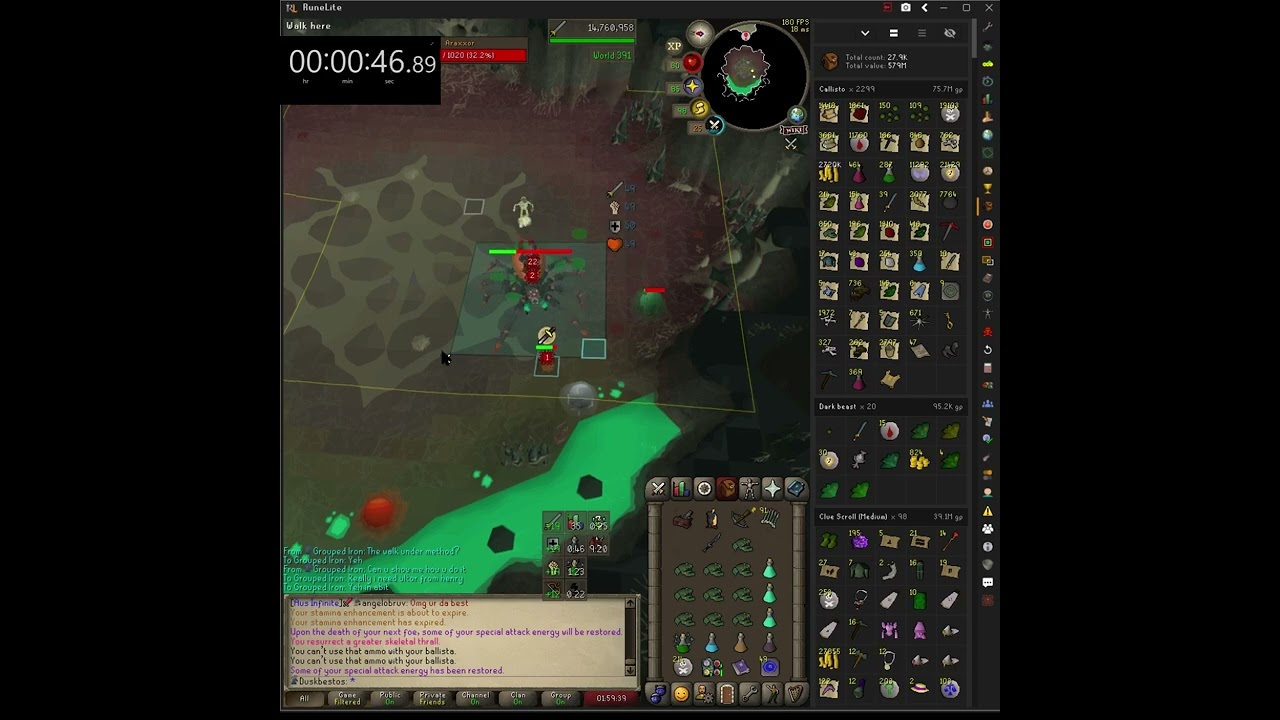 Araxxor Speed kill 1:15 Hasta Ironman