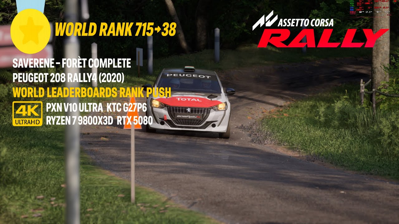 Full Sending the Peugeot 208 Rally 4 Car in Forêt Complete Stage in 4k Ultra HD now using DLSS4.5