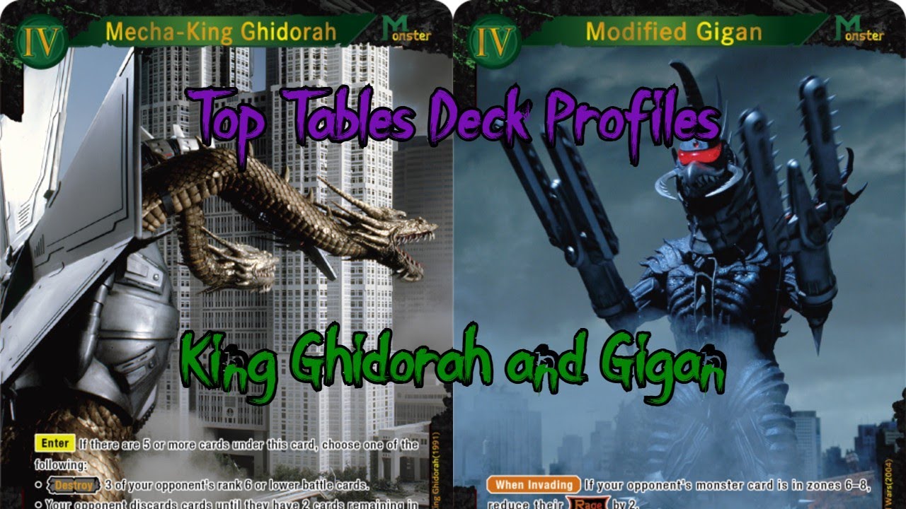 Godzilla Card Game Top Table Deck Profiles Gigan and Ghidorah