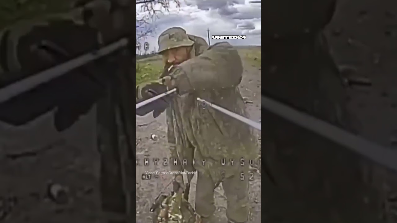 Russian Soldier Mistook Ukrainian Drone For a Friendly One #warinukraine