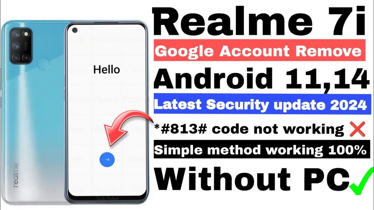 Realme 7i || FRP Bypass || Android 11/14 || Google Account Unlock || Without Pc || New Method 2024