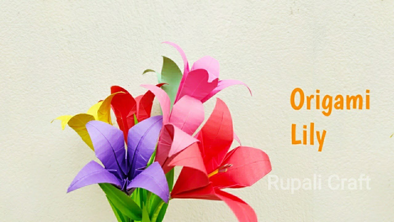 Origami Flowers - Lily - Very Easy Origami Flower for Beginners