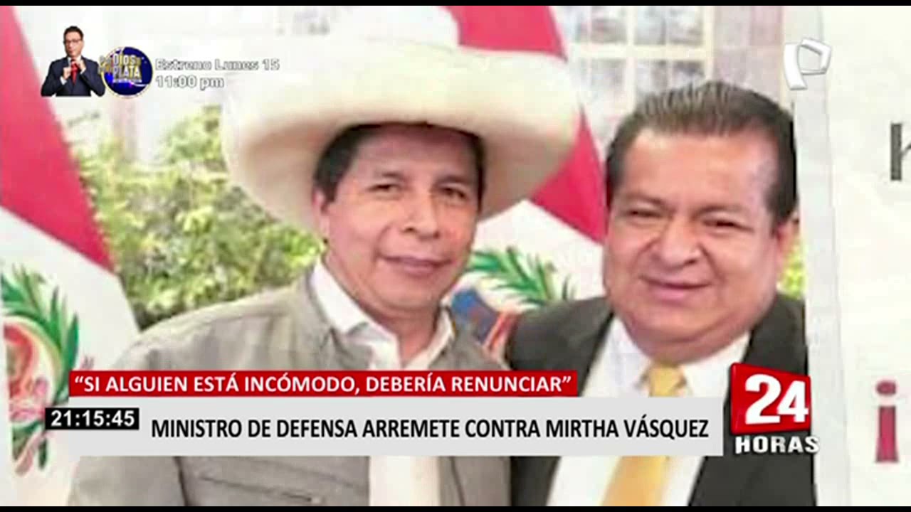 Ministro de Defensa arremete contra Mirtha Vásquez: 