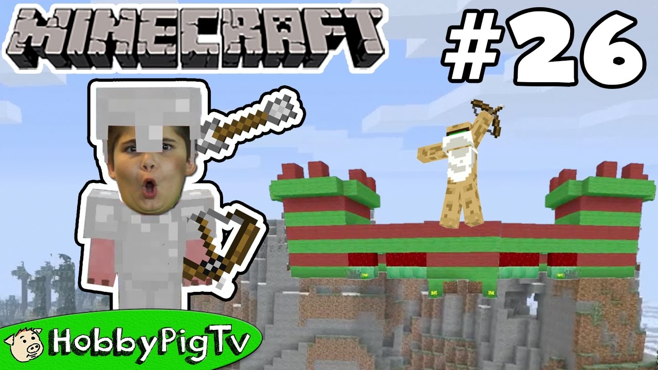 Minecraft Castle Challenge! Arrow Battle Against HobbyFrog Now on HobbyPigTV