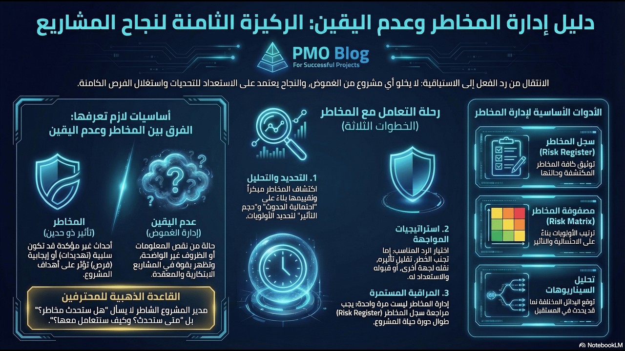 الحلقة 10: الركيزة الثامنة - إدارة المخاطر وعدم اليقين في المشاريع