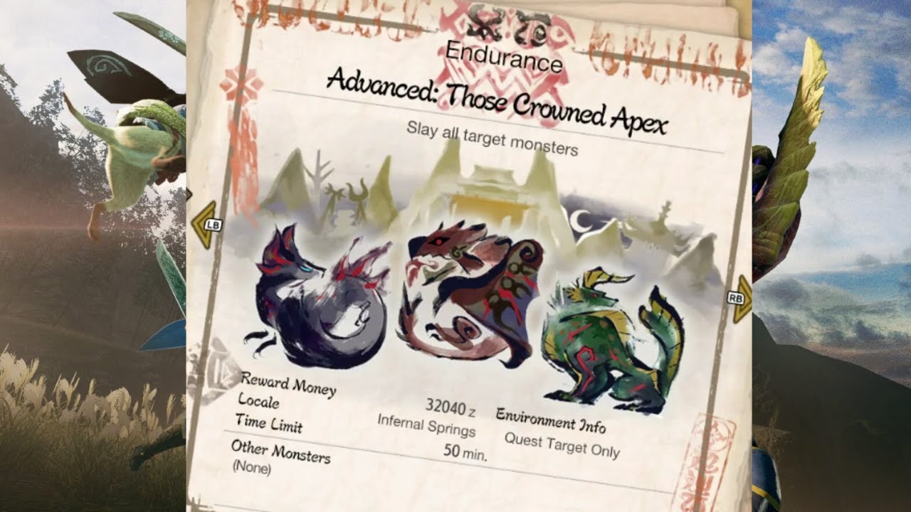 Advanced: Those Crowned Apex | Monster Hunter Rise Hub Quest 130