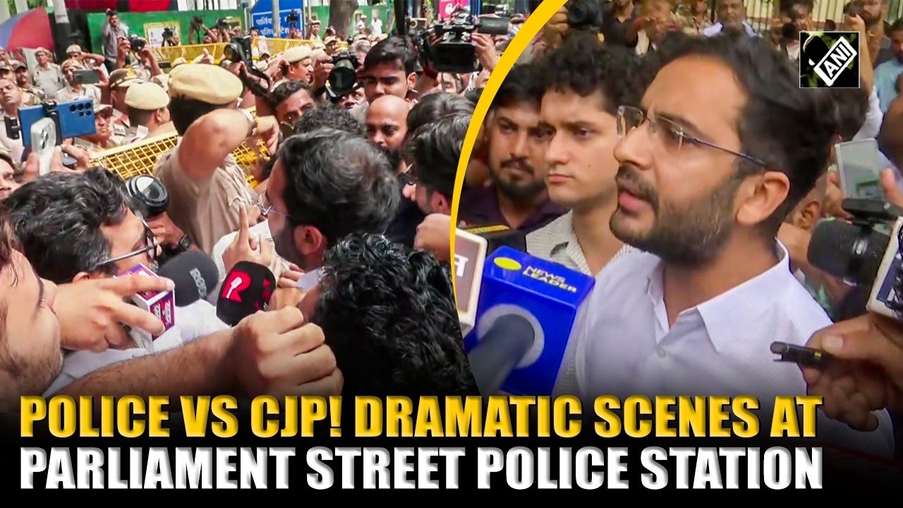 CJP&rsquo;s Ashutosh Ranka, Saurav Das march to Parliament Street Police sation, Delhi police on guard