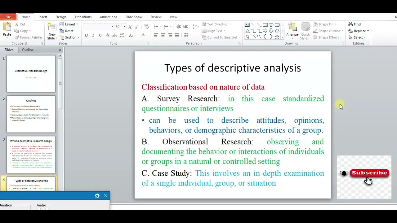 Concepts of Descriptive research design (Amharic tutorial)