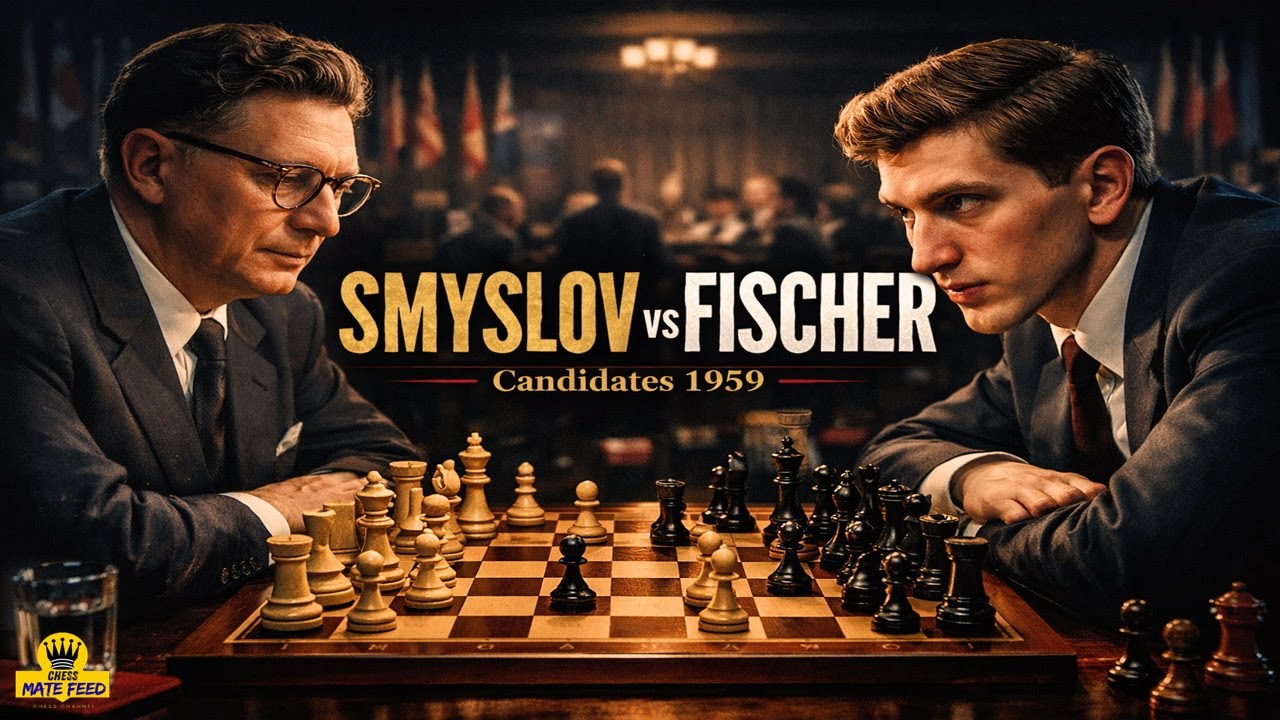 Vasily Smyslov vs Bobby Fischer♟️Bled Zagreb-Belgrade Candidates (1959) - Candidates Classic