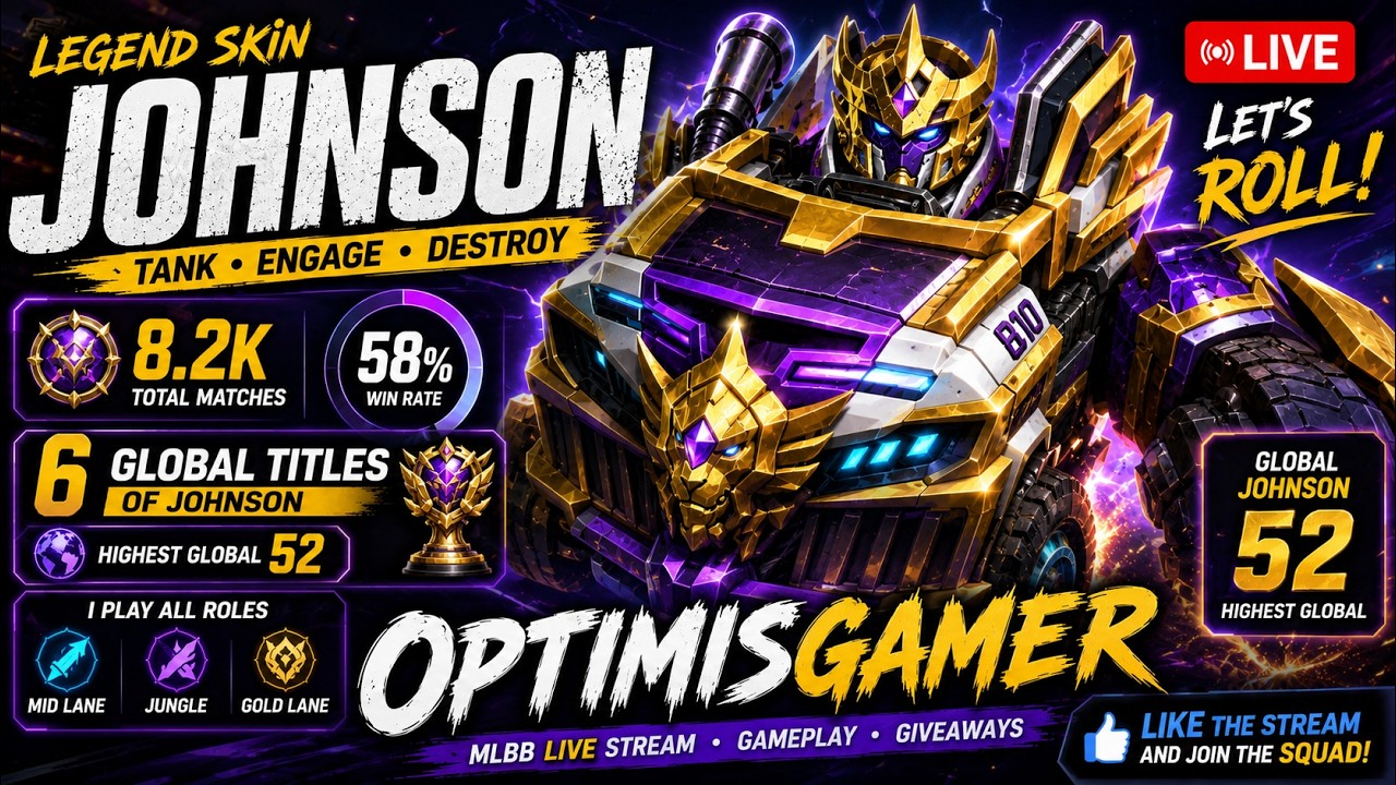 🔴 Only Johnson.EXE / Global push challenge / Mobile Legends 5v5  #mobilelegends