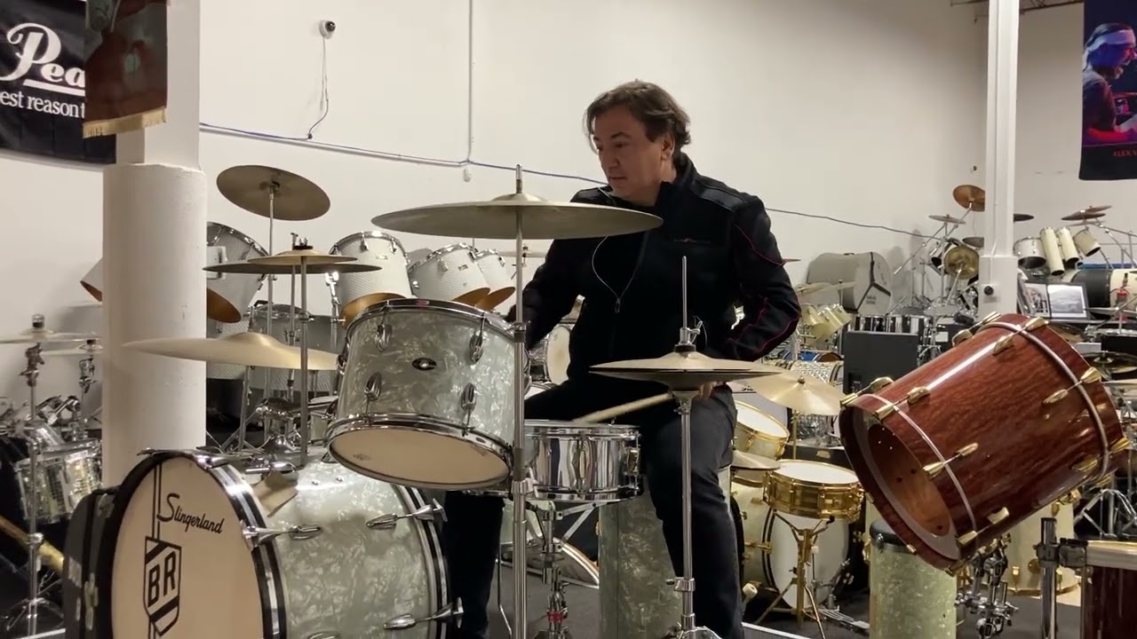 Playing Buddy Rich's actual Slingerland drum kit and hand-picked Zildjian cymbals