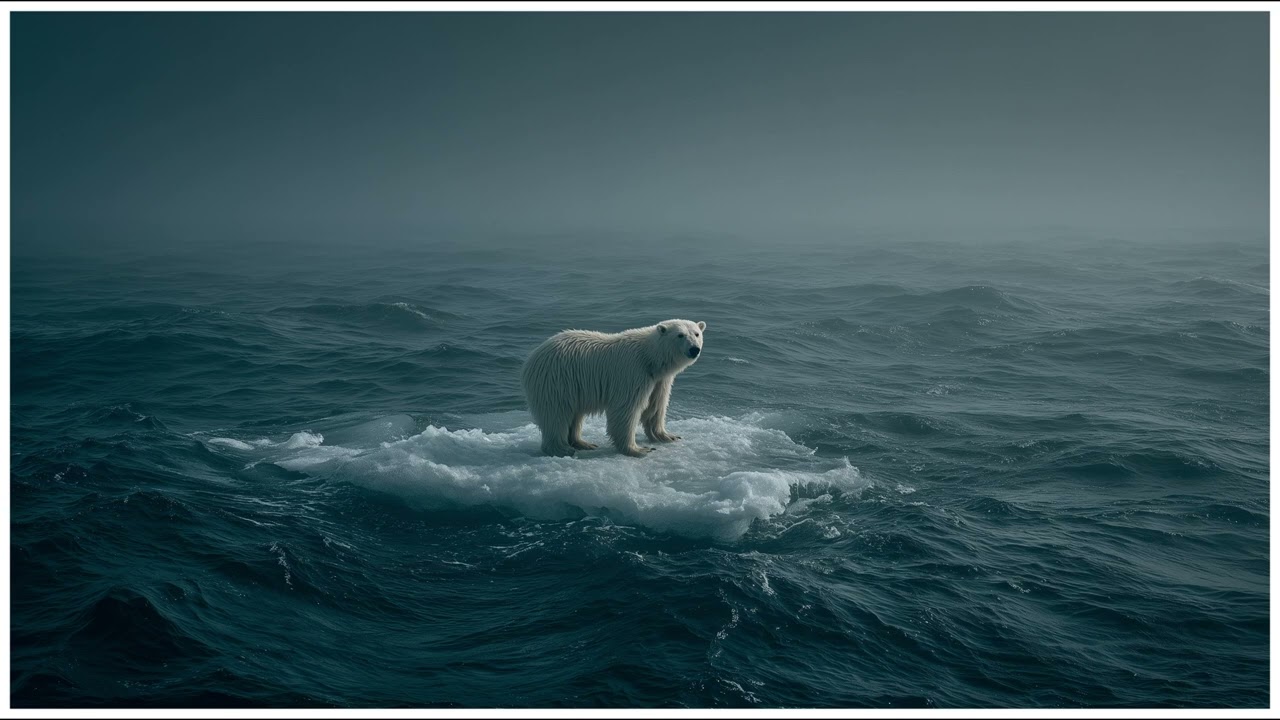 Silent Guardian Of The Arctic | Polar Bear on Drifting Ice | Still Art Screen Saver | 4K