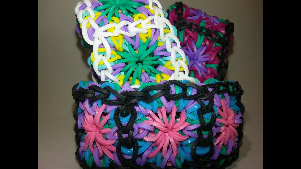 LARGE Granny Square Bracelet Tutorial by feelinspiffy (Rainbow Loom)