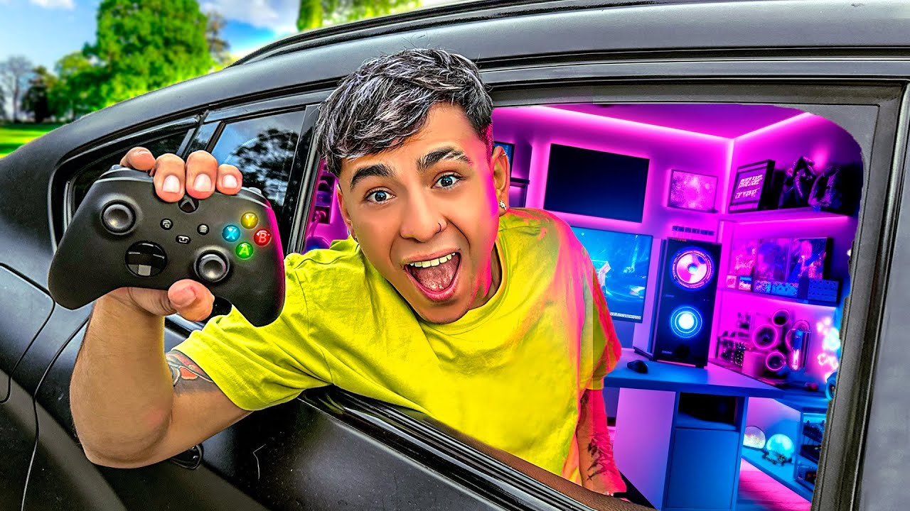 CONSTRUYO un BUNKER GAMER SECRETO en MI AUTO DEPORTIVO