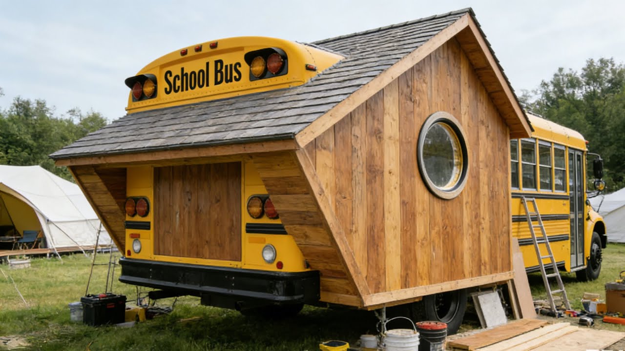 A man and his family converted a school bus into a mobile home, from start to finish @lifeanywhere