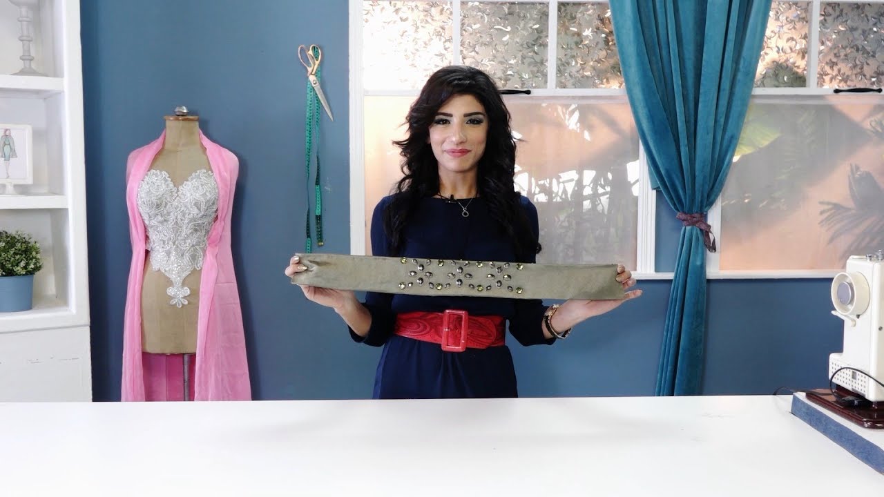 ابرة وفتلة - حزام جلد عريض - مع  سارة طايل