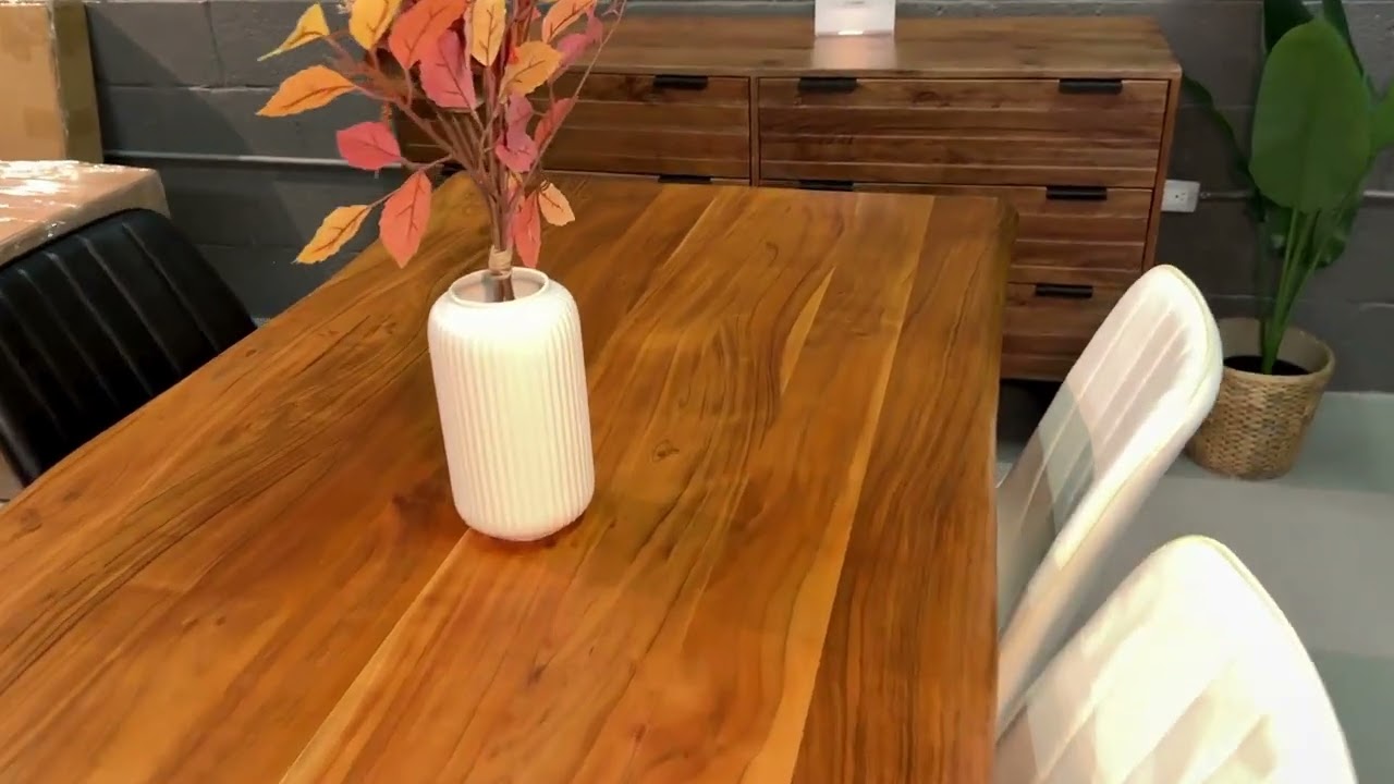 Acacia Solid Wood Dining Table | Handcrafted Design