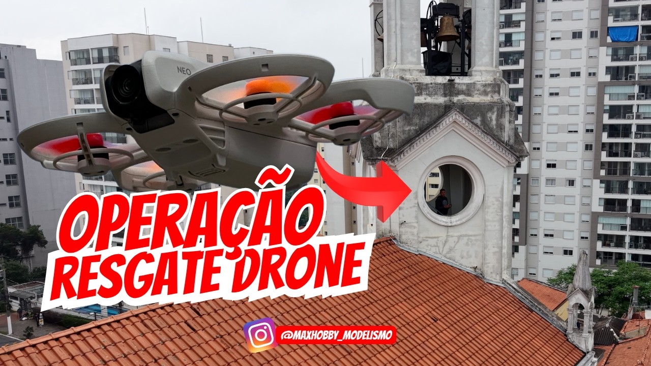 Missão de resgate com meus drones! DJI Neo caiu no telhado em SP 😱