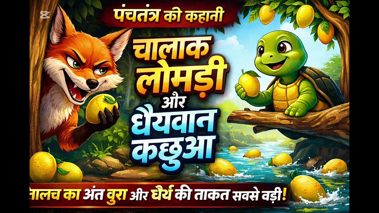 चालाक लोमड़ी और धैर्यवान कछुआ | Panchatantra Story in Hindi | लालच का अंजाम | Moral Story for Kids