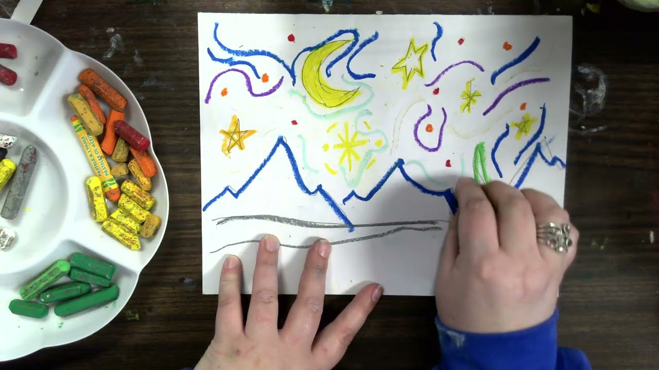 Starry Night: Step 3 Fill Space with Lines