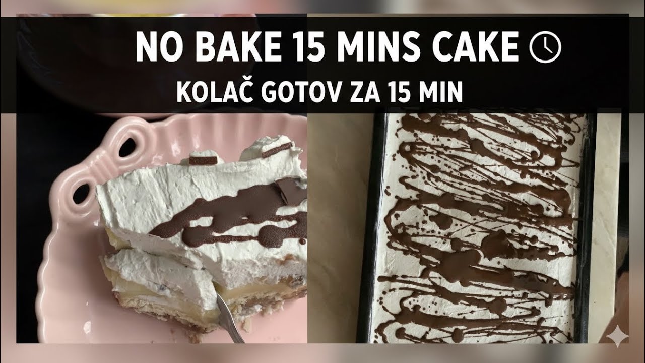Brzi kolač bez pečenja | No bake cake | 15 min