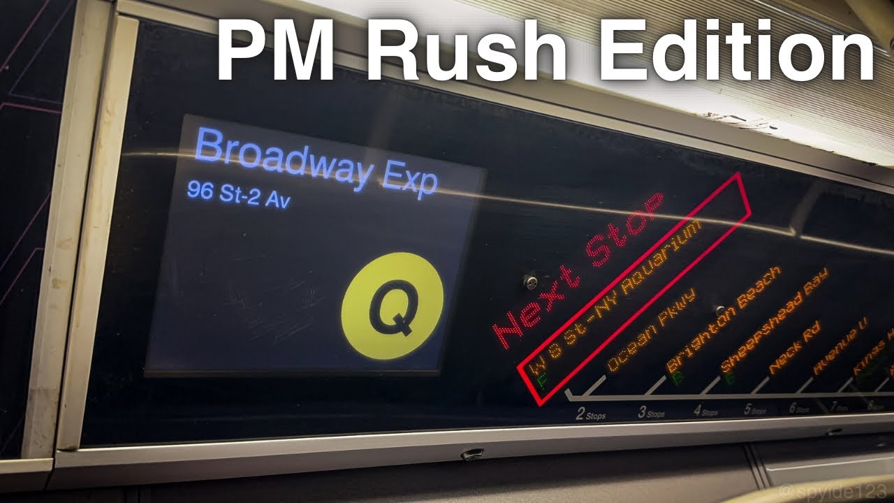 NYC Subway: Full Ride on the R160B Siemens (Q) Train from Stillwell Av to 96 St during PM Rush Hour