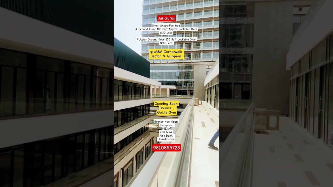 Resale Lockable Shops M3M Cornerwalk Sector74 Gurgaon #9810855723 #raisinahillsrealtor #distressdeal