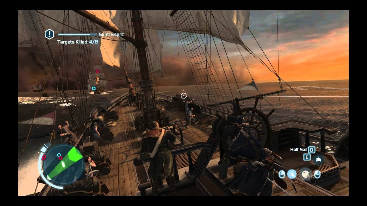 AC3 - Sequence 11 - Battle Of The Chesapeake (great battle w/ awesome visuals!)