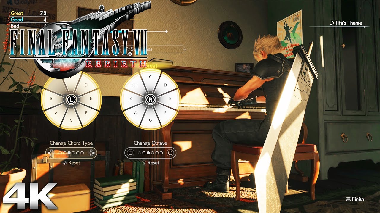 FINAL FANTASY 7 REBIRTH - Playing Tifa's Theme on Piano and Exploring Tifa's House