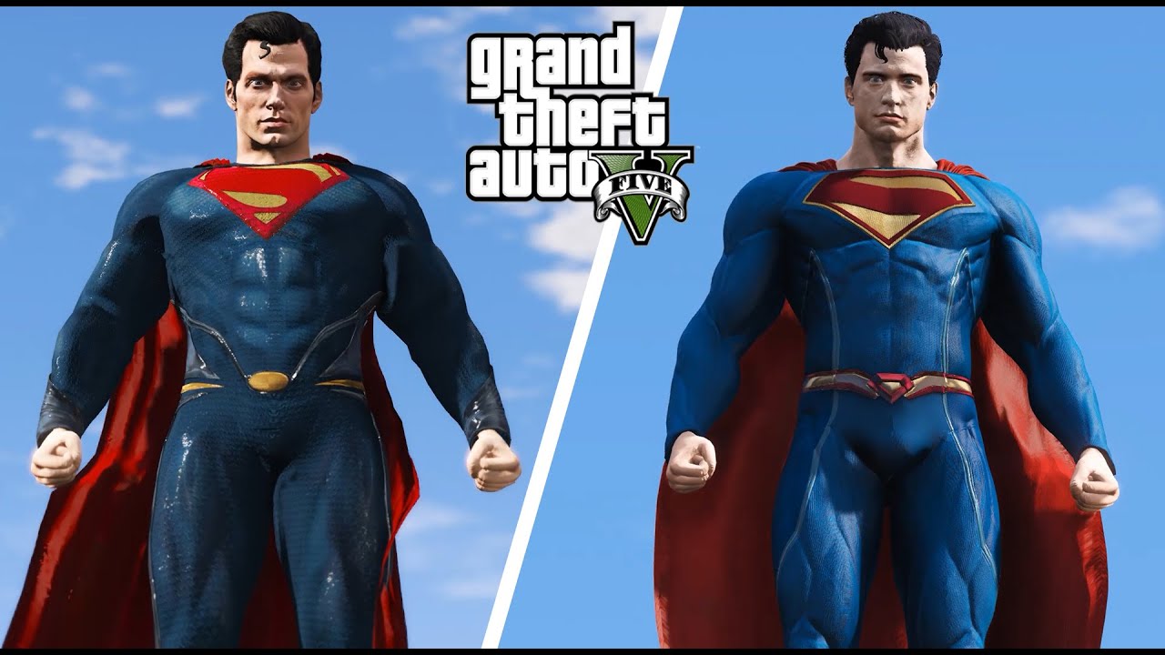 GTA V - SUPERMAN (HENRY CAVILL) VS SUPERMAN (DAVID CORENSWET)    - DCEU