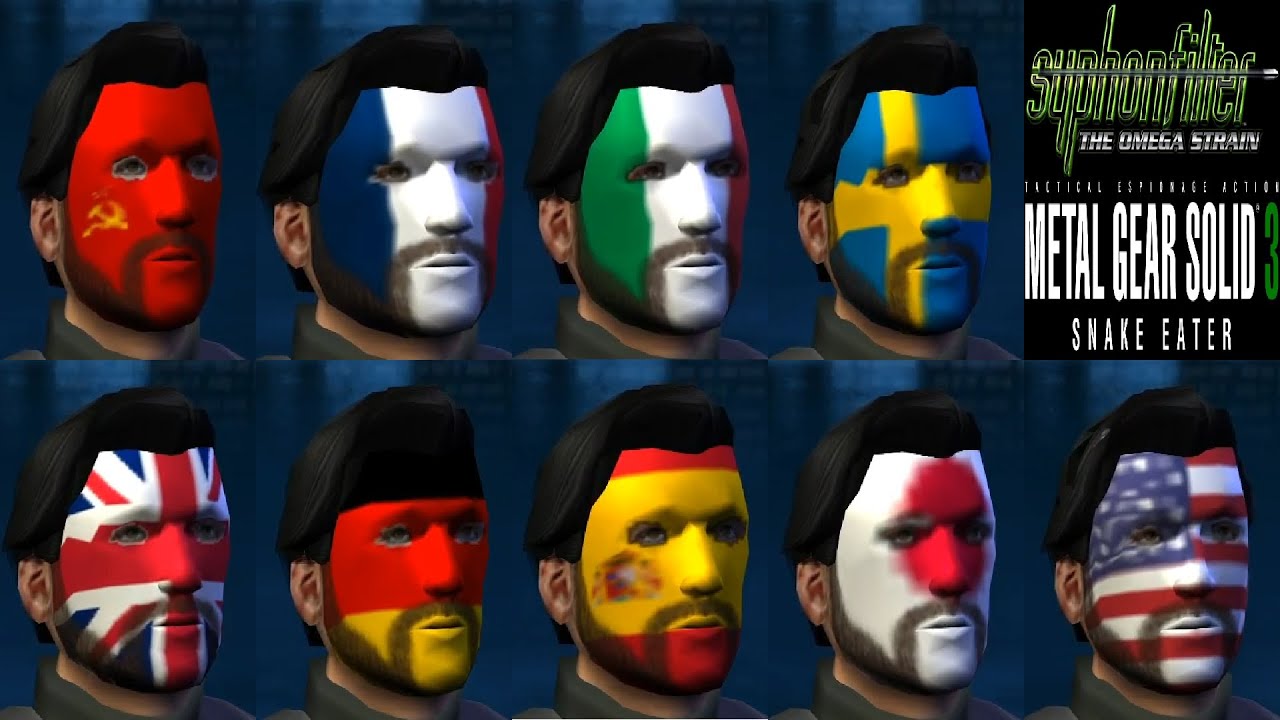 Syphon Filter: the Omega Strain - Metal Gear Solid 3 Country Flags Face Camos