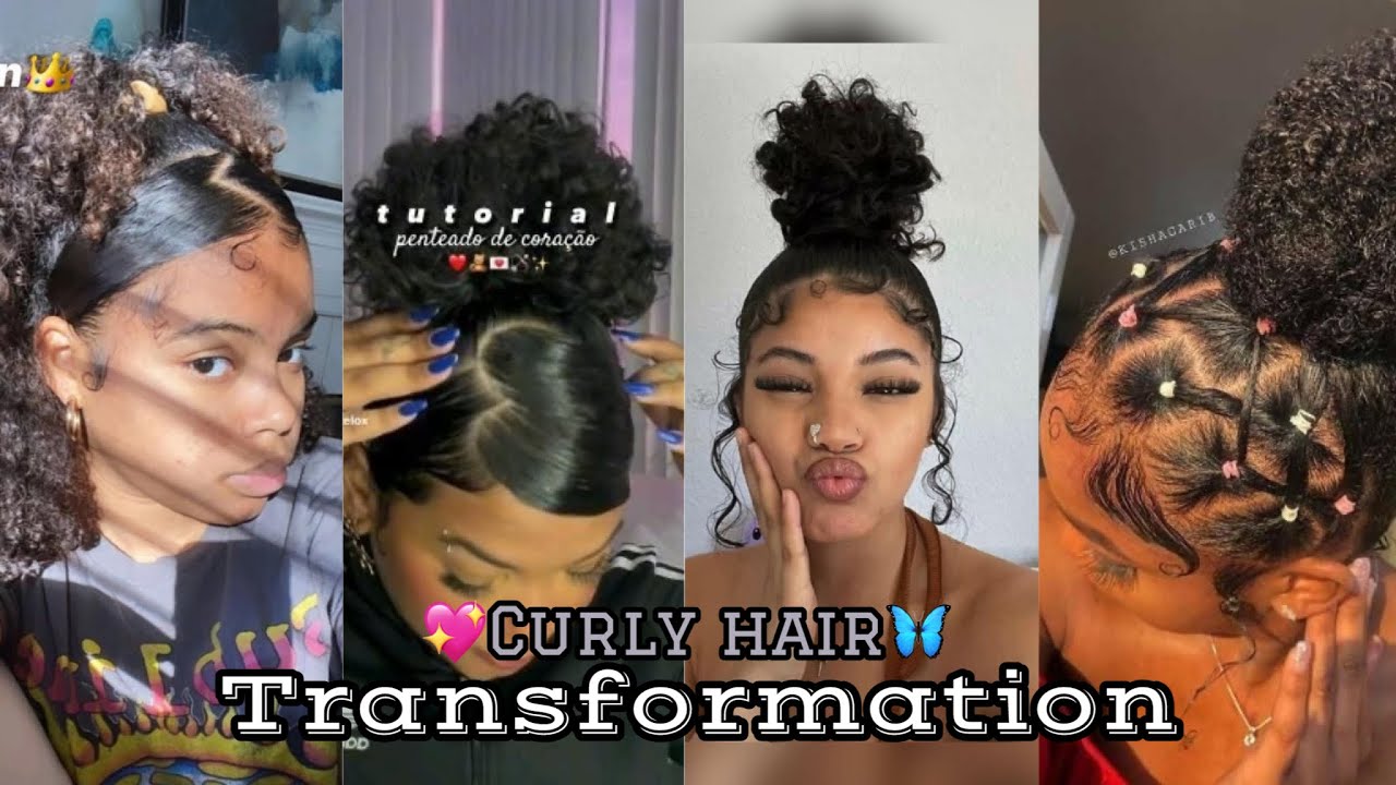 💖~Quick and easy Curly hairstyles compilation// (3a,3c)hair transformation🦋✨