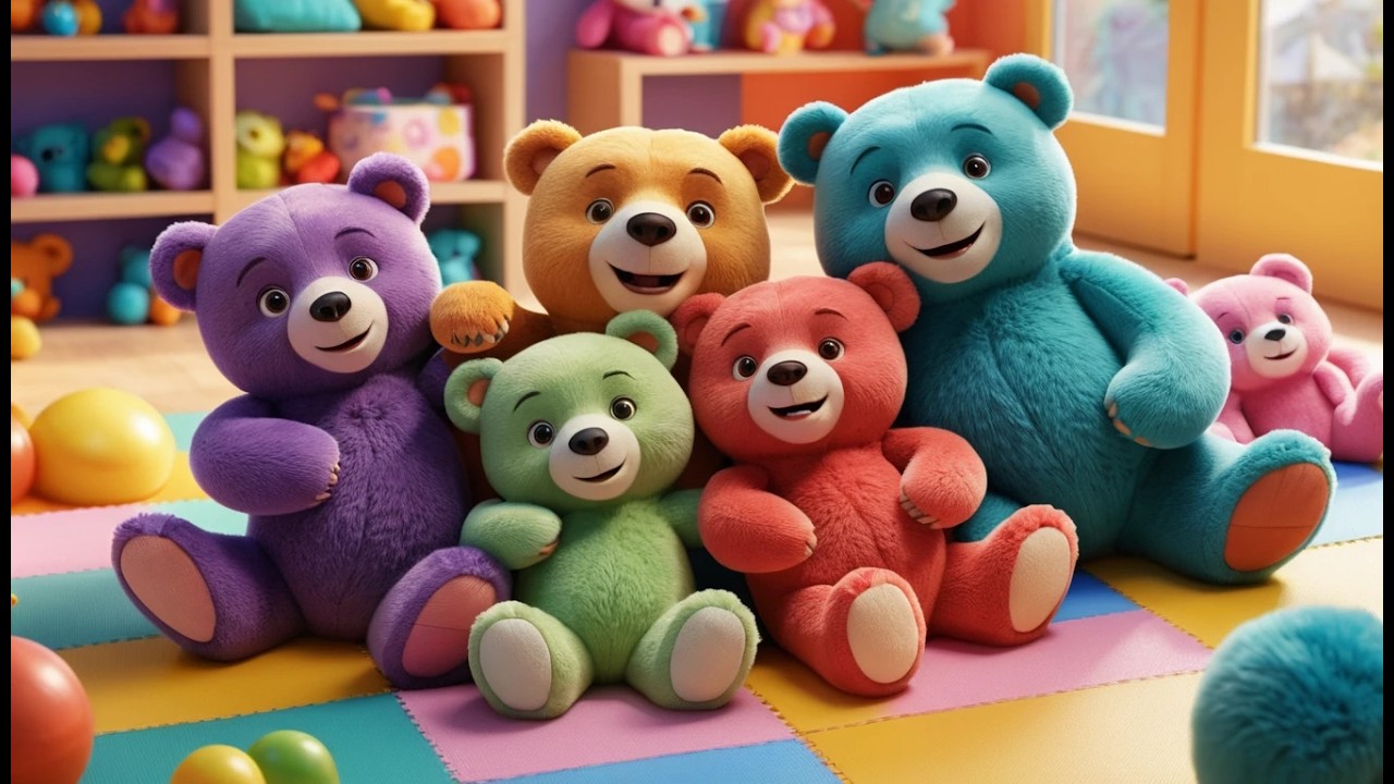 Acht Teddyb&auml;ren umarmen sich | Kuschellied & Z&auml;hlen lernen f&uuml;r Kinder