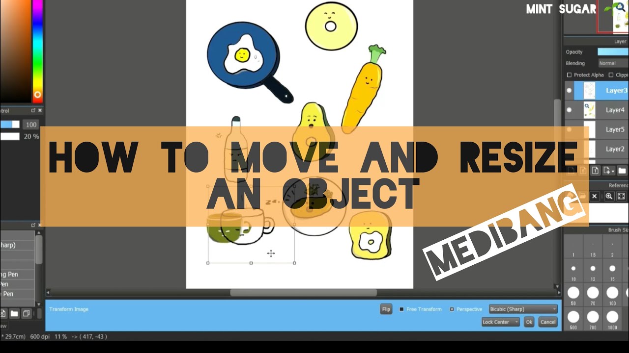How to Resize and Move an Object on Medibang | Tutorial