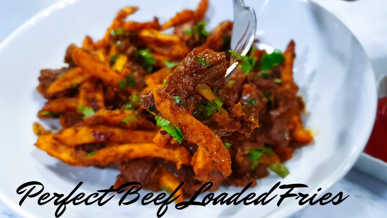 How To Make Simple Delicious Loaded Fries|| Chips Vuruga|| Chips Beef|| Beef Loaded Fries.