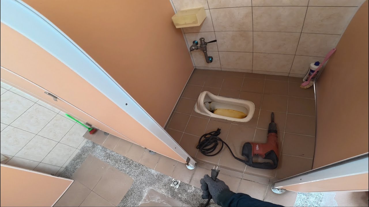 蹲便更換 不難 但挺費時間  #hilti #te500x