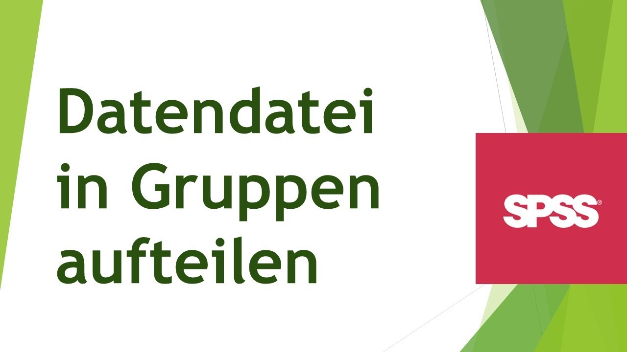 Datendatei in SPSS aufteilen und gruppenweise auswerten