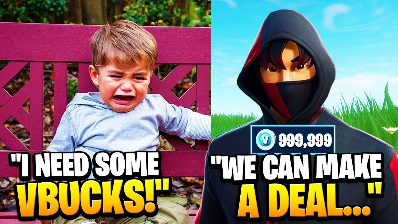 8 Year Old Had 0 V-Bucks, So I Offered Him A Deal For 100,000 V-Bucks... (Fortnite)