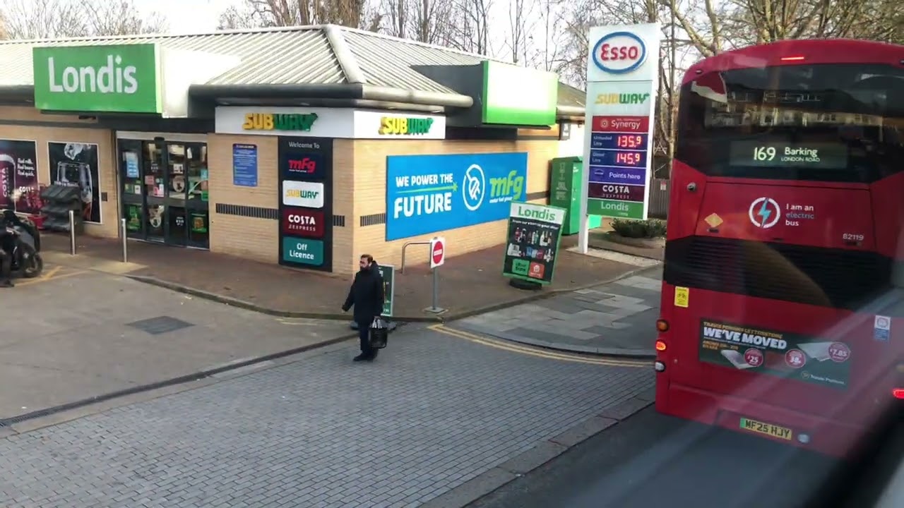 London Buses Route 169 82121 Stagecoach to Ilford Station Ilford Hill in Ilford (Part 1) 