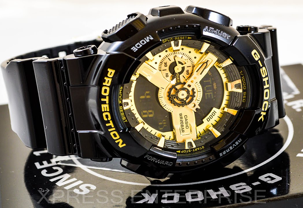 Обзор часов Casio GSHOCK GA110GB-1A | Как установить время | Подсветка дисплея