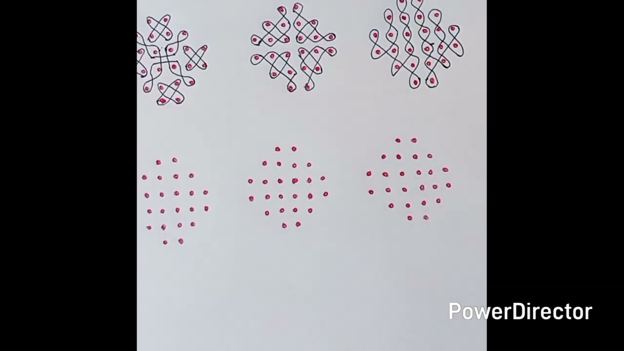 6 x 2 dots rangoli 