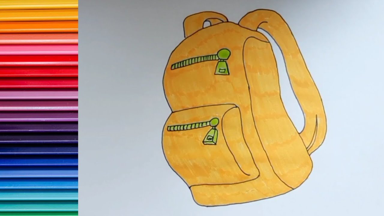 How to draw a backpack picture Ryukzak rasmini chizish Учимся рисовать рюкзак