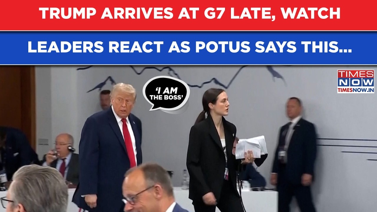 G7 Top Moments: Watch Modi, Macron&rsquo;s Reaction As Trump Arrives Late, Then Says 'I Am The Boss...'