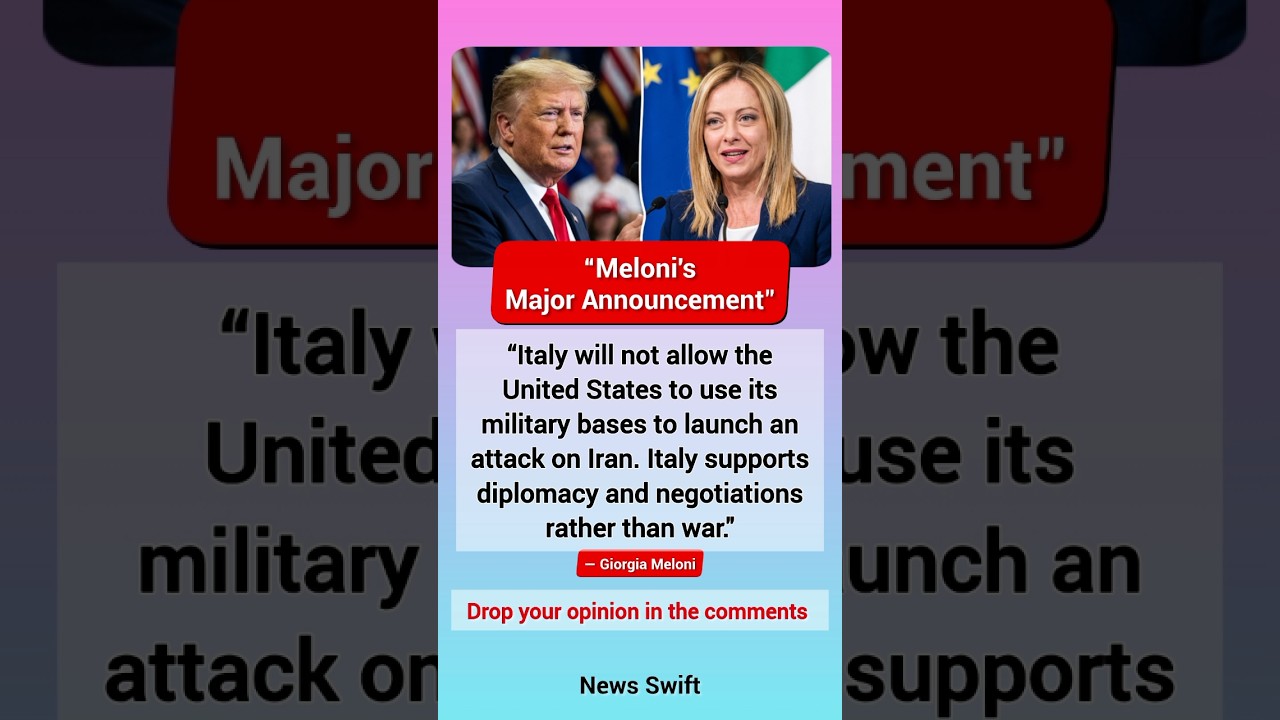 Italy CHALLENGES America? Meloni's IRAN WAR Statement Goes VIRAL